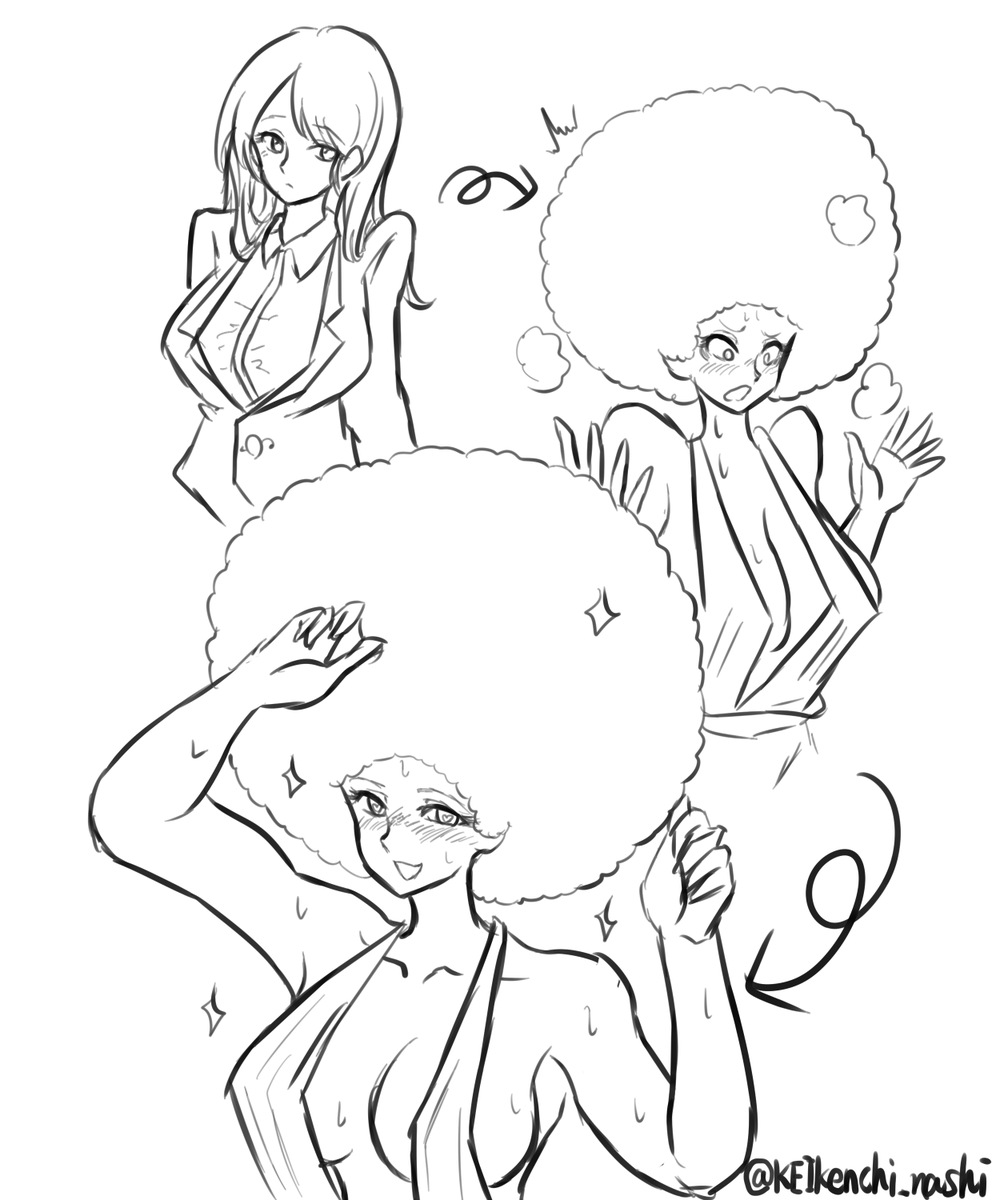 KEIkenchi_nashi's tweet photo. @bighairlover0 disco afro girl transform  good... https://t.co/KZ4pE8AClT