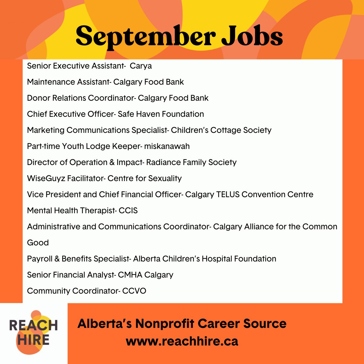 Find a job where you can make a difference with our nonprofit job board. Reach Hire has positions for everyone. #yycjobs  reachhire.ca