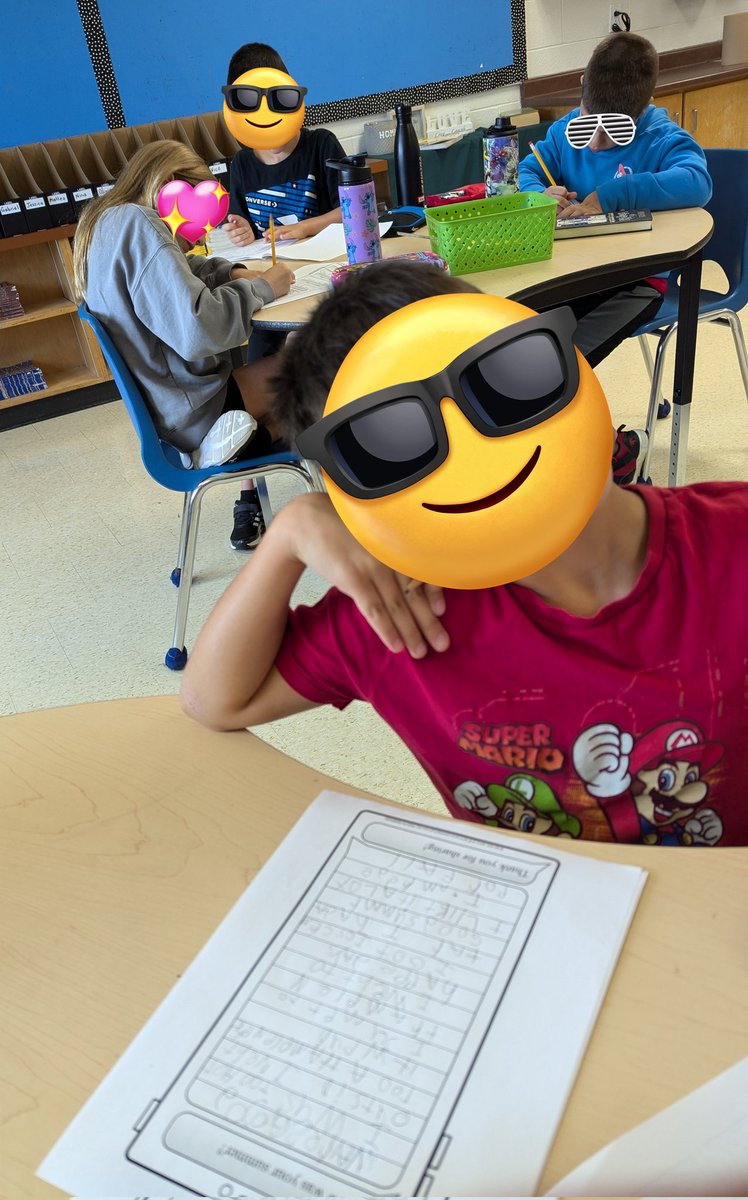 Great work being completed this morning in grade 3!