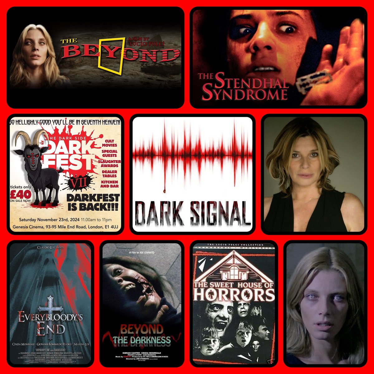 #CinziaMonreale #thebeyond <a href="/DarkSignalMovie/">Dark Signal</a> #thestendhalsyndrome #EverybloodysEnd #beyondthedarkness #thesweethouseofhorrors appearing at <a href="/DarkFest7/">Dark Fest</a> on Saturday the 23rd of November at the <a href="/GenesisCinema/">Genesis Cinema</a> courtesy of <a href="/andybrittle1/">ABconventionagent</a>