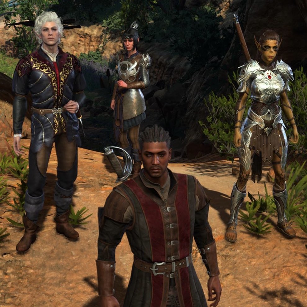 MuddledMagic's tweet image. Just #Wyll and the girls against the world. #BG3 #Astarion #laezel #shadowheart