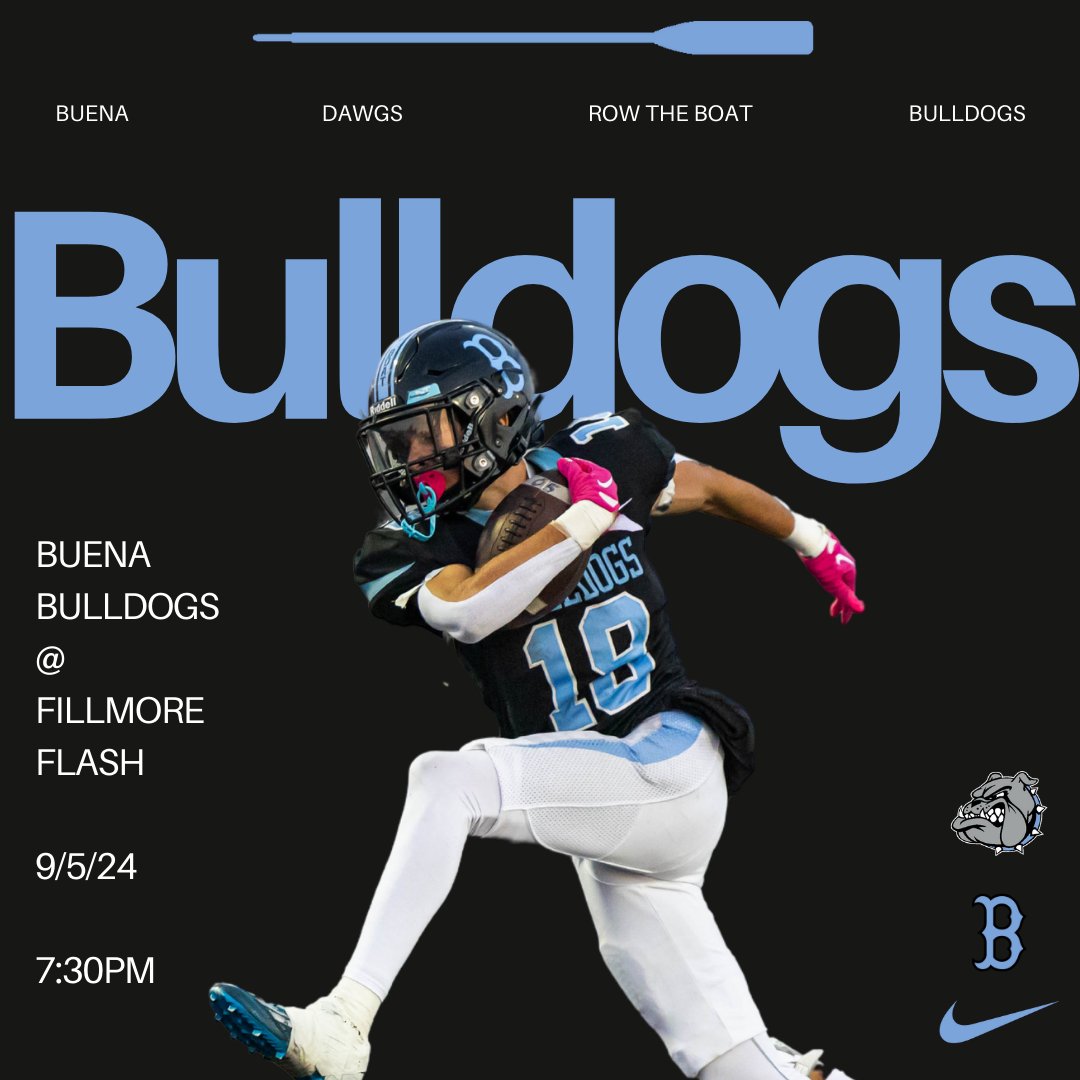 Buena H.S. Athletics (@buenaathletics) on Twitter photo Buena Football 🏈🐾 Game Day
📍Fillmore, CA
🏟️Fillmore High school
⏰7:30pm
🆚 Fillmore Flash⚡️
<a href="/vcspreps/">VCS Preps</a> <a href="/TheAcornSports/">Acorn Sports</a> <a href="/BuenaFootball/">Buena HS Football</a> <a href="/805HSFB/">805 High School Football</a> Buena Football 🏈🐾 Game Day
📍Fillmore, CA
🏟️Fillmore High school
⏰7:30pm
🆚 Fillmore Flash⚡️
<a href="/vcspreps/">VCS Preps</a> <a href="/TheAcornSports/">Acorn Sports</a> <a href="/BuenaFootball/">Buena HS Football</a> <a href="/805HSFB/">805 High School Football</a>