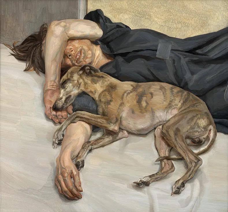 MenschOhneMusil's tweet image. Lucian Freud, Double Portrait, 1985–86.