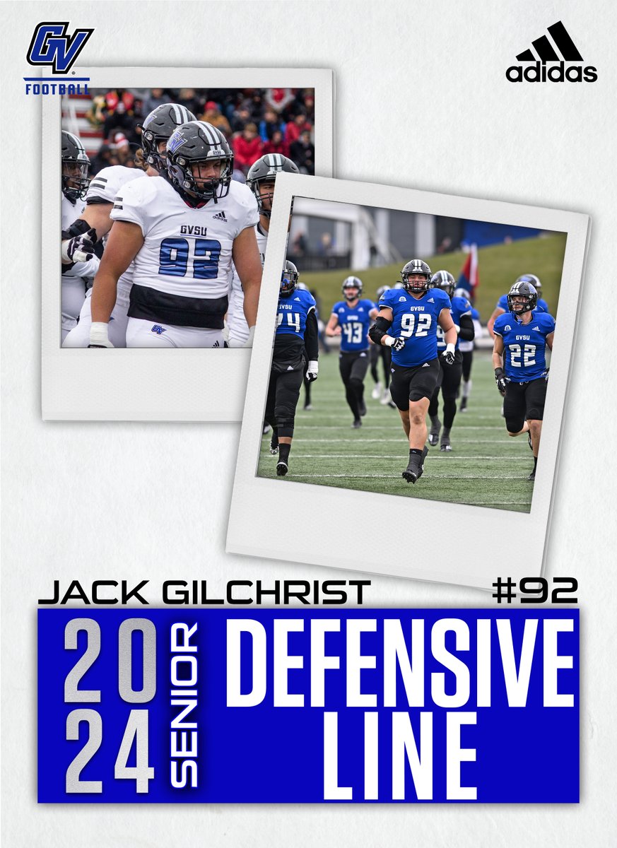 This All-GLIAC performer has been a mainstay in the middle of the GVSU defensive line. <a href="/jackgil09629528/">jack</a> is the anchor of the defensive line that has 81 career tackles, 16 TFL and 11 QB sacks. #AnchorUp
