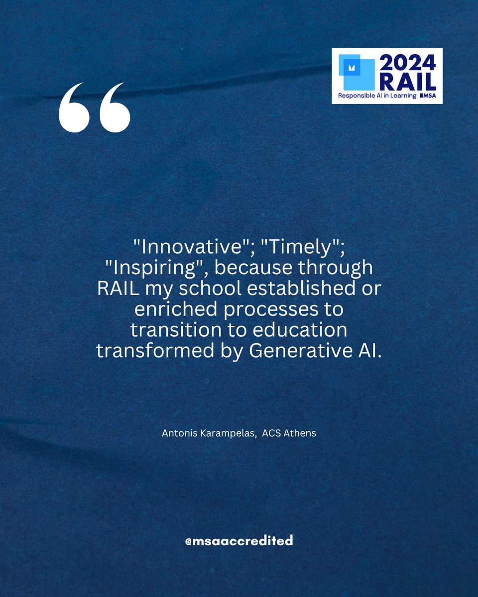 We’re committed to inspiring and leading schools into a wise human-led/ AI-informed future ! Our Founding 50 RAIL Cohort 1 participants across the globe are done and have received the world’s first AI endorsements as schools!! 👏🏼👏🏼👏🏼

See some of what they had to say..