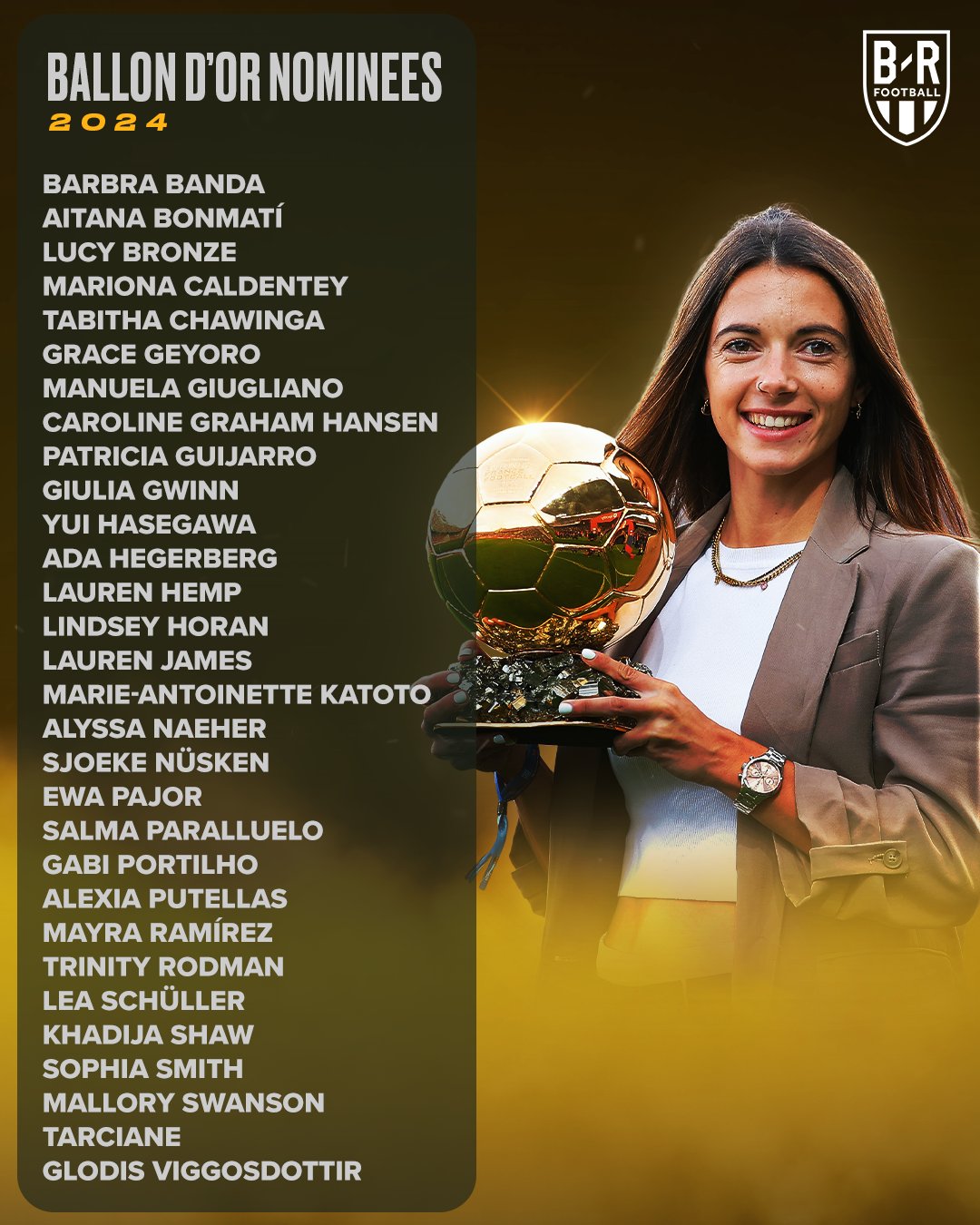 B/R Football on X: "The 2024 Women's Ballon d'Or nominees 💫 https://t.co/NuSkRP7Y9X" / X