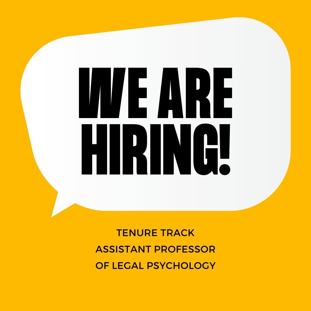 UTEPPsychology's tweet photo. 📢WE ARE HIRING! Come to R1-ranked UTEP and join our faculty in Legal Psychology! Position details available at https://t.co/UwAMJk5YJ1 https://t.co/7MkqPSLkE2