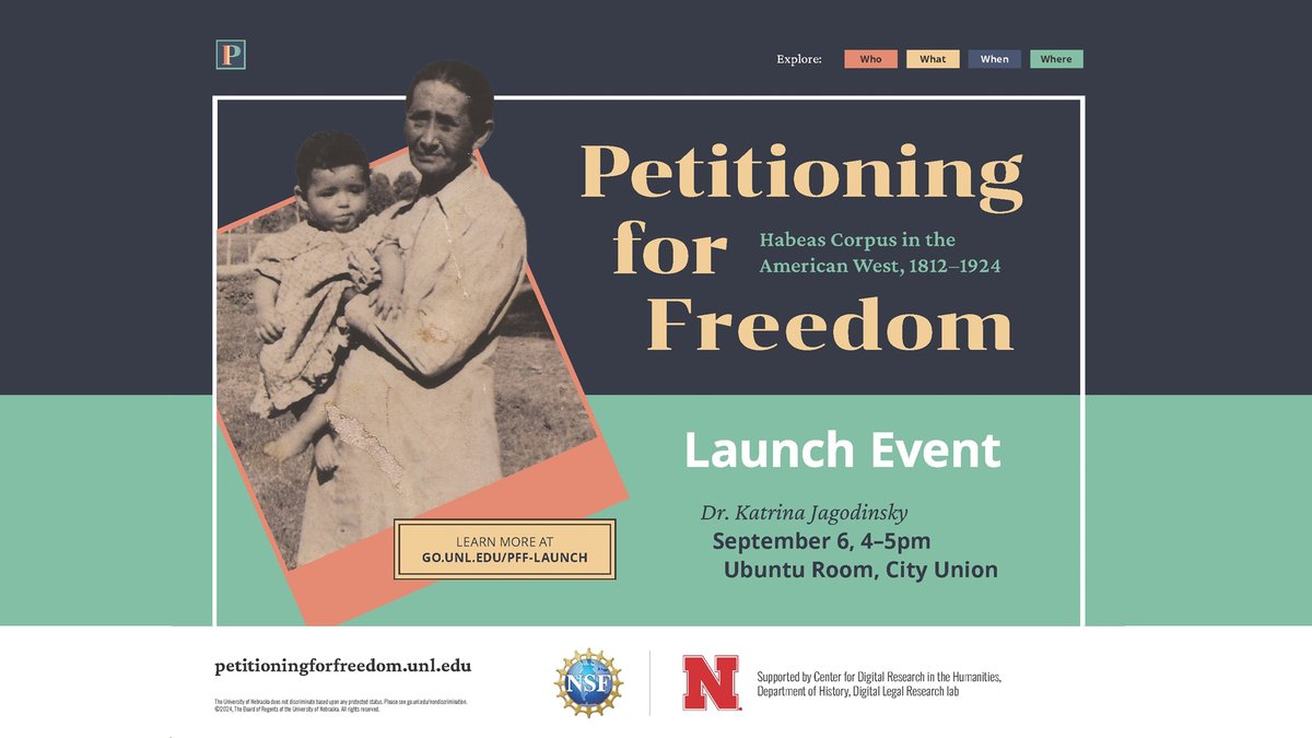 Nebraska CAS (@unlcas) on Twitter photo Learn about the @nsf funded database project, Petitioning for Freedom, and help to celebrate its public launch Friday at 4 pm.
go.unl.edu/9q2g
<a href="/DigLegalRschLab/">DigitalLegalResearchLab</a> <a href="/drjagodinsky/">Katrina Jagodinsky</a> @unlhistory @cdrh_unl Learn about the @nsf funded database project, Petitioning for Freedom, and help to celebrate its public launch Friday at 4 pm.
go.unl.edu/9q2g
<a href="/DigLegalRschLab/">DigitalLegalResearchLab</a> <a href="/drjagodinsky/">Katrina Jagodinsky</a> @unlhistory @cdrh_unl