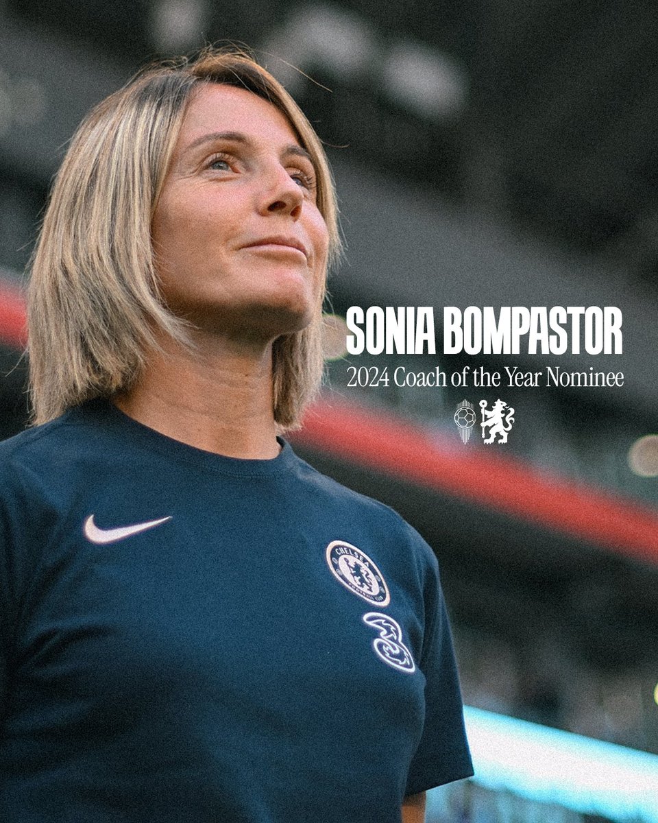 Chelsea FC Women (@chelseafcw) on Twitter photo Our Manager. 🫡
Sonia Bompastor has been nominated for the 2024 <a href="/ballondor/">Ballon d'Or</a> Coach of the Year Award. 🙌
#BallonDor Our Manager. 🫡
Sonia Bompastor has been nominated for the 2024 <a href="/ballondor/">Ballon d'Or</a> Coach of the Year Award. 🙌
#BallonDor