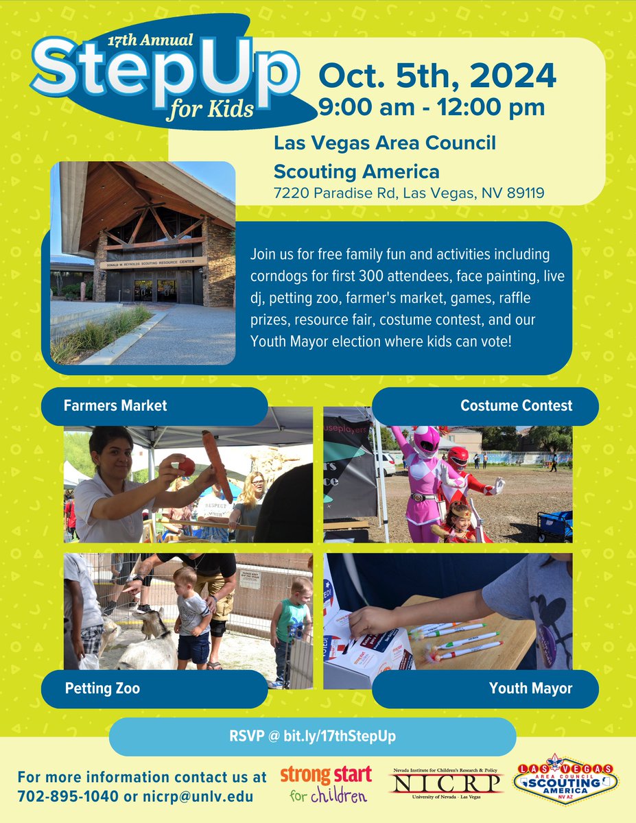 Join us for Step Up For Kids and champion a brighter future for children!  Spaces for community organizations are limited and will be filled on a first-come, first-served basis —sign up now at unlv.co1.qualtrics.com/jfe/form/SV_cB…!  Click here for more information: nic.unlv.edu/step-up-for-ki…