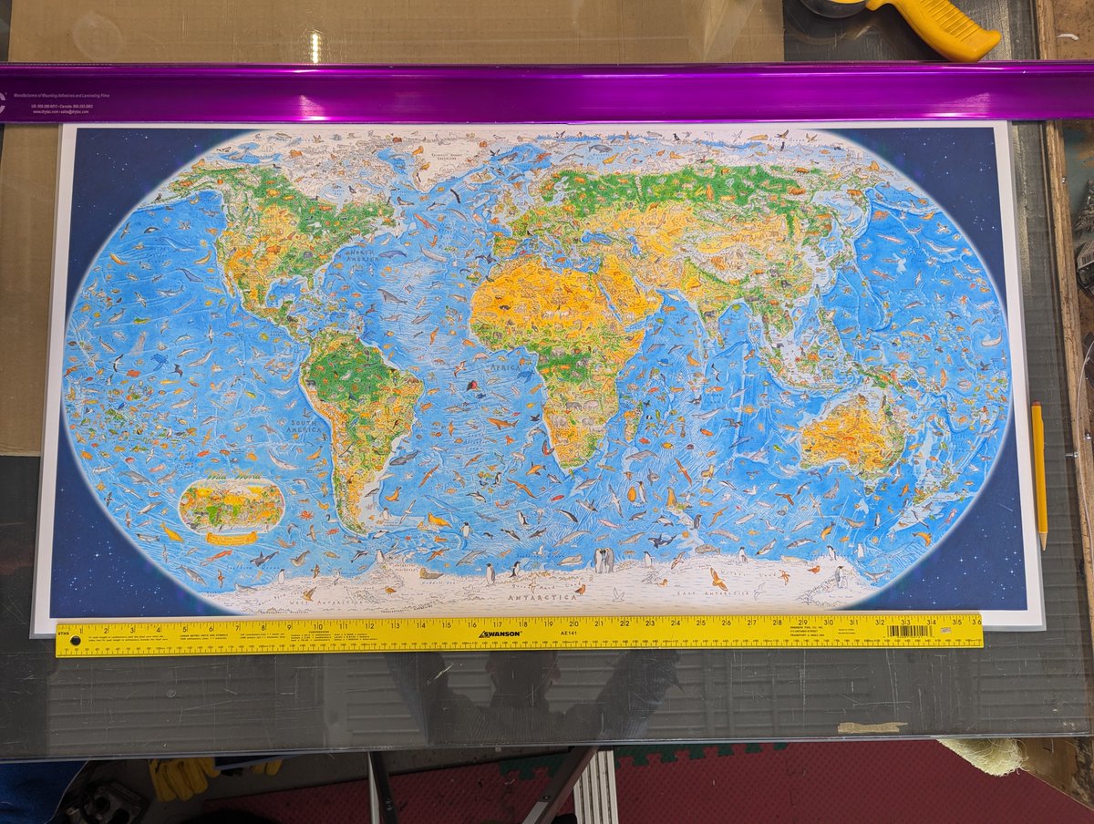 The best part of my job is getting to introduce people to extremely cool map art that they otherwise maybe wouldn't have seen. <a href="/AntonThomasMaps/">Anton Thomas</a> are now at The Map Center and they're so mesmerizing in person. #mapart #cartography