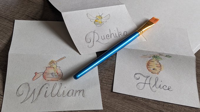 Hand illustrated and painted placecards perfect for any occasion. #byherhand #weddingdesigns #weddinginspo<a href="/tag/byherhand"class="tags"><span>#byherhand</span></a><a href="/tag/weddingdesigns"class="tags"><span>#weddingdesigns</span></a><a href="/tag/weddinginspo"class="tags"><span>#weddinginspo</span></a>