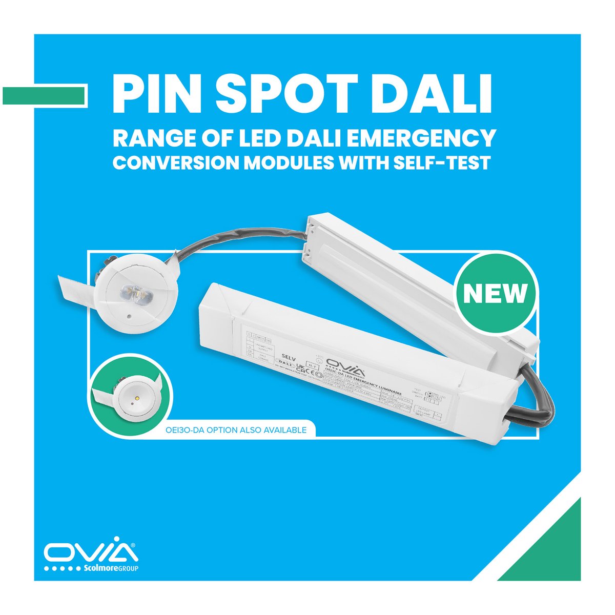 OviaLighting's tweet photo. 🥳 NEW TO EMERGENCY LIGHTING 🥳
The Pin Spot DALI conversion modules with self-test can be integrated into any DALI addressable install. 💡
Find out more here 👉 https://t.co/seTYqRjpQ9
#Ovia #Emergency #PinSpotDALI #Downlight #LED #NewProduct #ProductLaunch https://t.co/mZ8M5DEQb9
