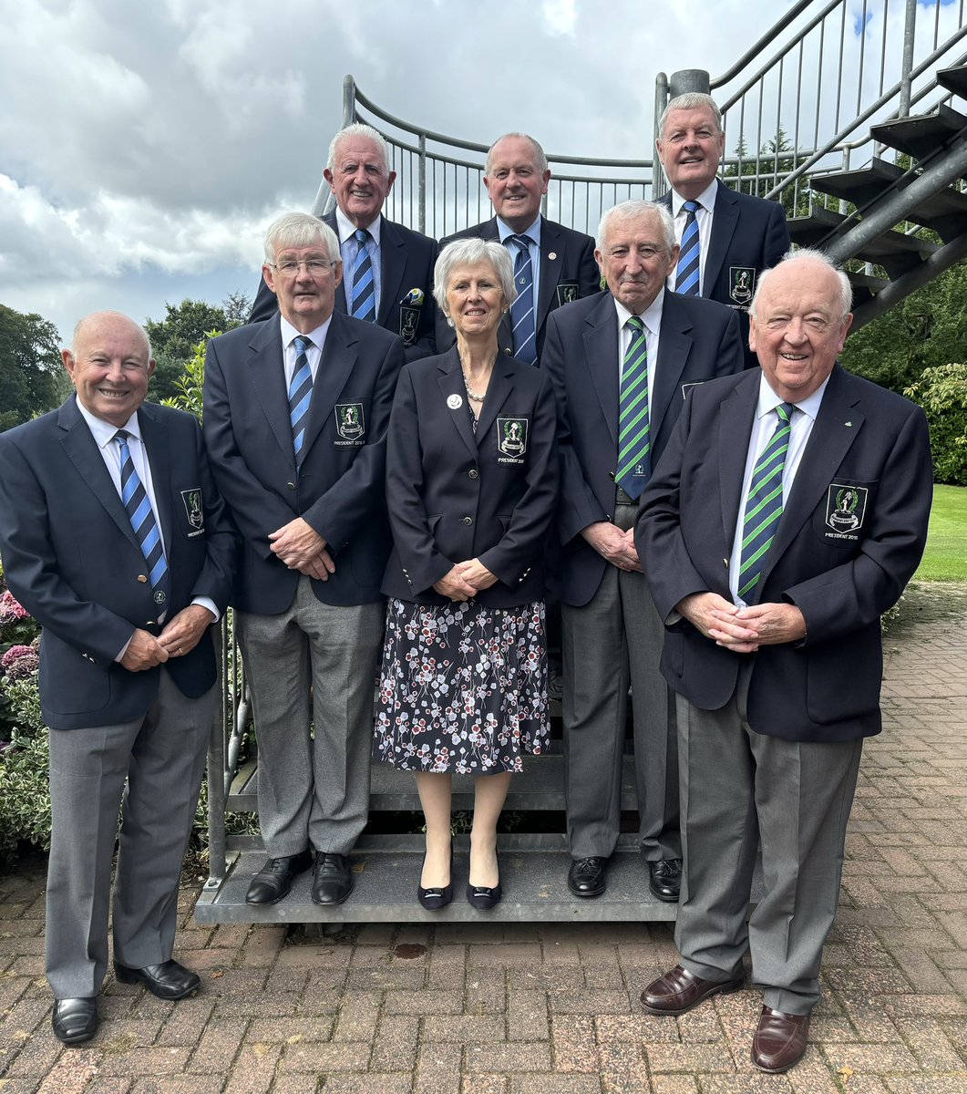 Club President Mrs Chris Simpson, welcomed Past Presidents to the annual Past President’s meeting and lunch. Present-Club President Mrs Chris Simpson and Past Presidents Roy Donnan MBE, Ken Patterson, Dessie Houston, John Neill, Tom Millar MBE, Dr Colin Fleming and Andy Sproule.