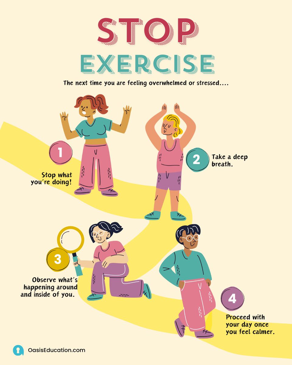 Try the STOP exercise next time you feel overwhelmed! 

#stop #exercise #stress #stressmanagement #overwhelmed #stressed