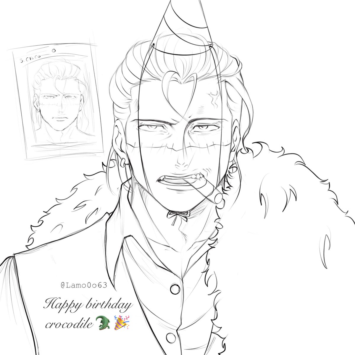lamo0o63's tweet image. Happy birthday crocodile 🐊🎉

#ONEPIECE 
#クロコダイル生誕祭2024 
#クロコダイル誕生祭2024