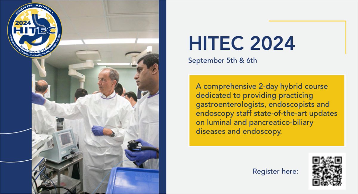 Mouen Khashab, MD, MASGE (@mouenkhashab) on Twitter photo Donāt miss your last chance to join the Hopkins International Therapeutic #Endoscopy Course this Thursday and Friday! Itās FREE to attend virtually! Register now: hitec-course.com
<a href="/ASGEendoscopy/">ASGE GI Endoscopy</a> <a href="/EndoscopyOA/">Endoscopy On Air</a> <a href="/HopkinsGIHep/">Johns Hopkins Gastroenterology & Hepatology</a> <a href="/HopkinsCME/">HopkinsCME</a> <a href="/SNgamruengphong/">Saowanee Ngamruengphong</a> <a href="/Rex_colonoscopy/">Douglas K. Rex, MD</a> Donāt miss your last chance to join the Hopkins International Therapeutic #Endoscopy Course this Thursday and Friday! Itās FREE to attend virtually! Register now: hitec-course.com
<a href="/ASGEendoscopy/">ASGE GI Endoscopy</a> <a href="/EndoscopyOA/">Endoscopy On Air</a> <a href="/HopkinsGIHep/">Johns Hopkins Gastroenterology & Hepatology</a> <a href="/HopkinsCME/">HopkinsCME</a> <a href="/SNgamruengphong/">Saowanee Ngamruengphong</a> <a href="/Rex_colonoscopy/">Douglas K. Rex, MD</a>