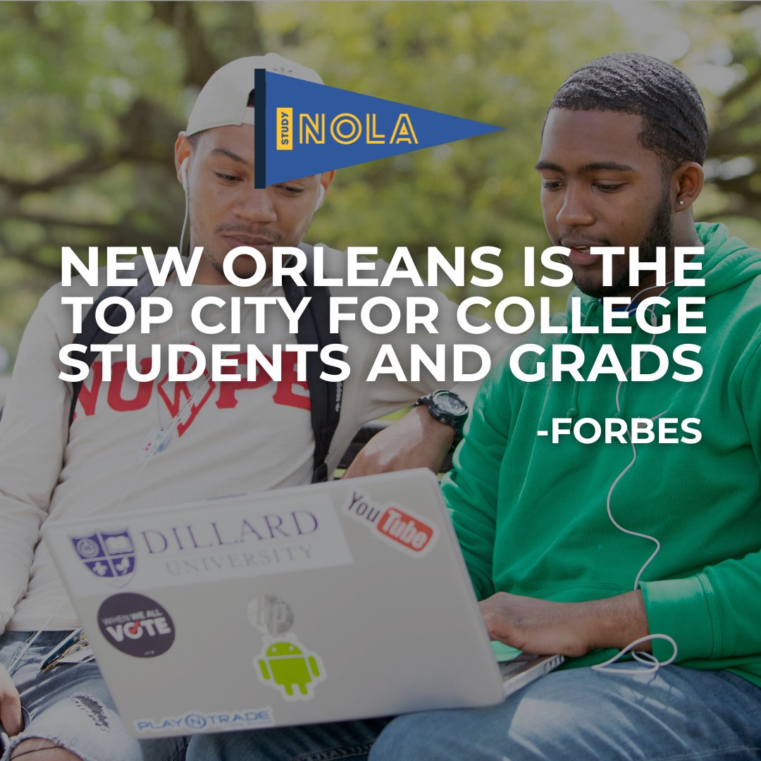 New Orleans is a top choice for college students and graduates, where nearly one-fourth of the population consists of students. The city offers affordable living, 13+ colleges and universities, educational opportunities, &amp; vibrant culture. #StudyNOLA 

➡️ hubs.ly/Q02NCJS70