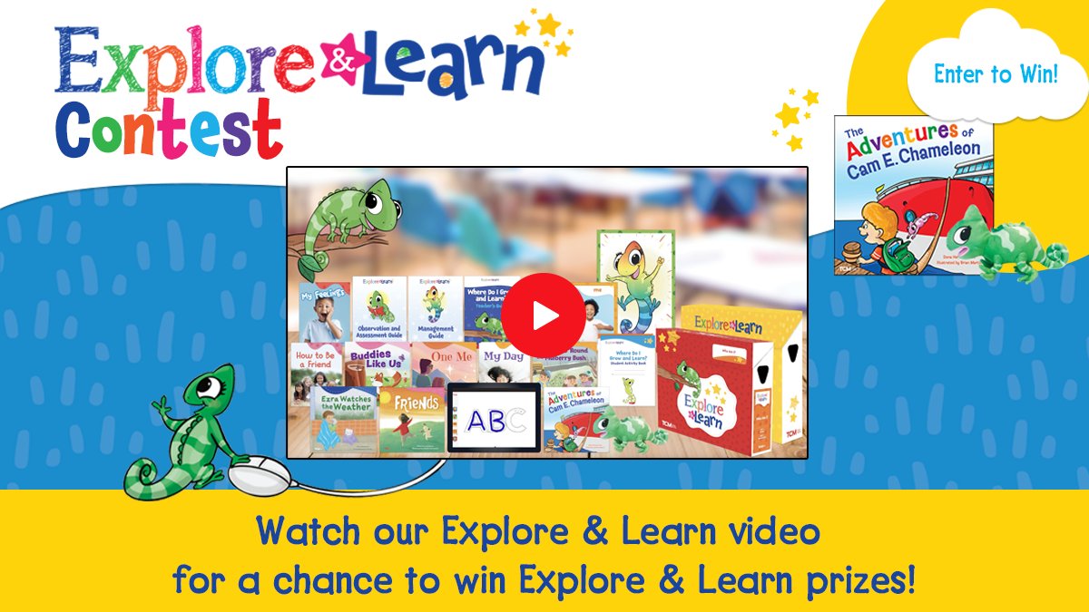 Watch our Explore &amp; Learn video to be entered to win products from the series! 📽️✨We're giving away books, adorable Cam E. Chameleon toys, and even the FULL Curriculum Kit 😮

Don't wait, ENTER NOW: hubs.ly/Q02MjMKl0