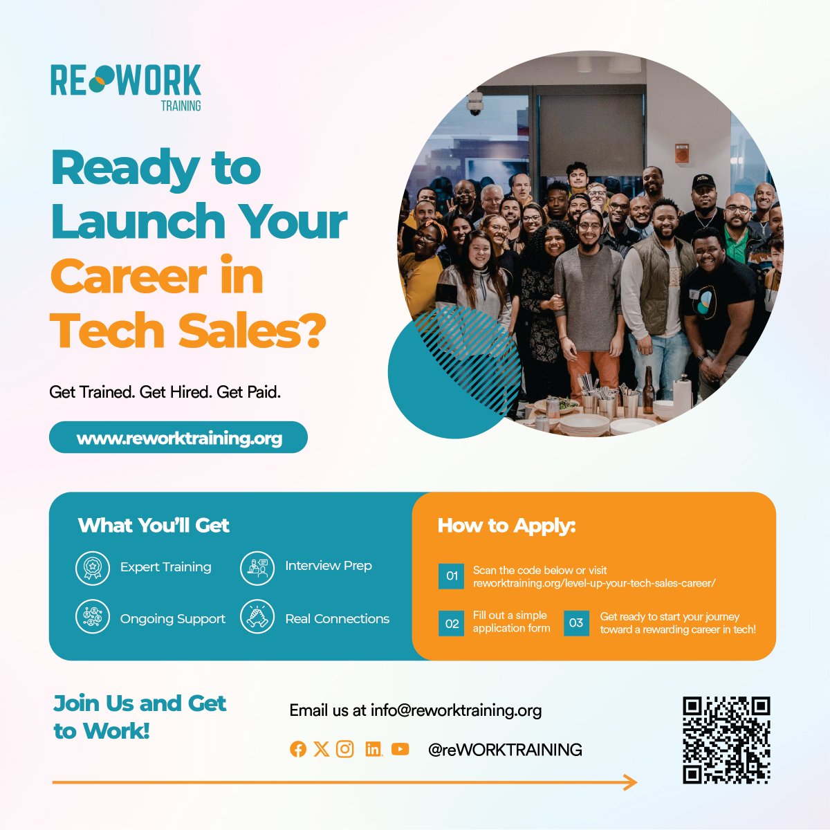 reworktraining's tweet image. 🚀 Ready to Launch Your Career in Tech Sales? 🚀

Get Trained. Get Hired. Get Paid. 💼

Comment &quot;Get This Work&quot; to learn more.

#TechSales #CareerInTech #GetThisWork #reWORKTRAINING #CareerGoals