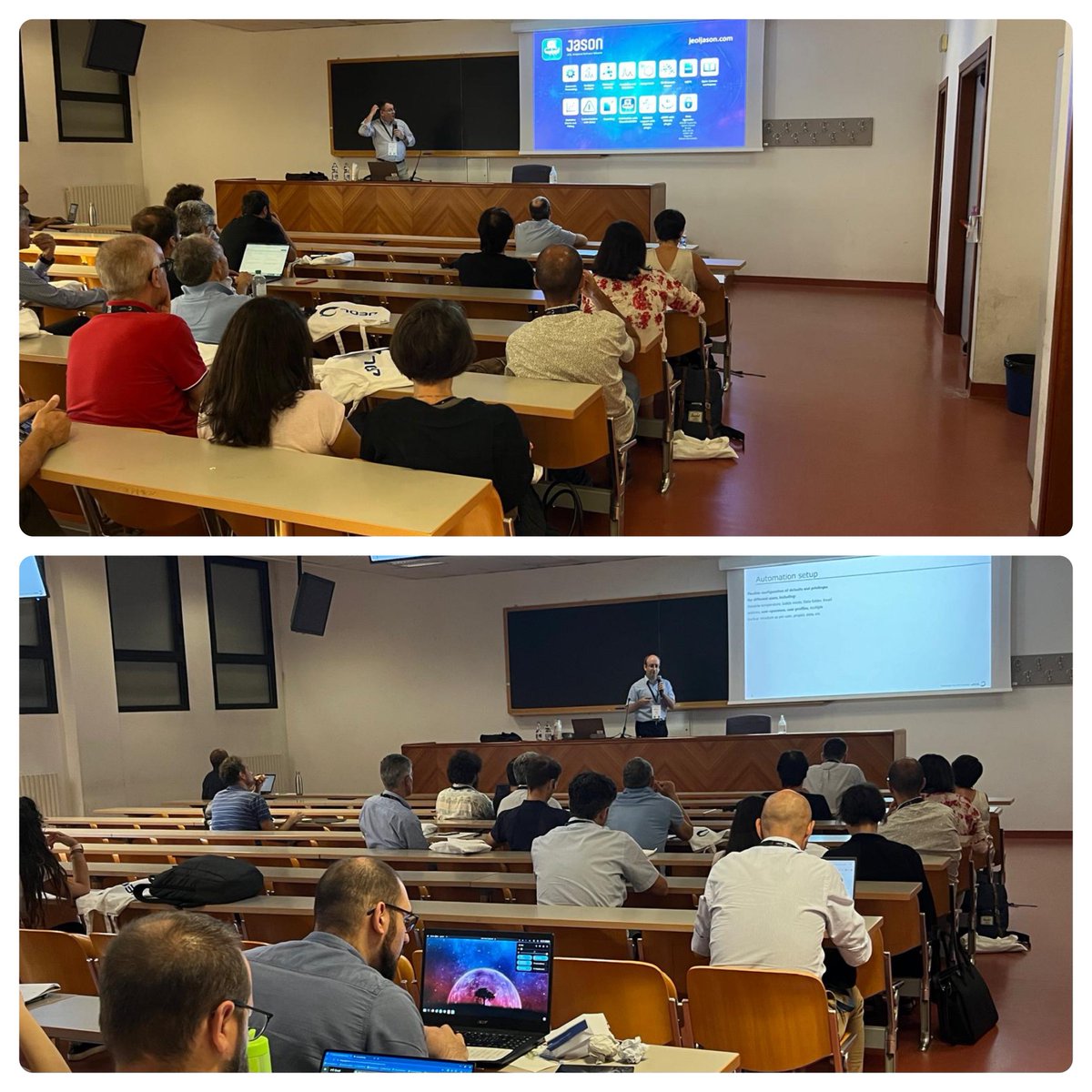 JEOLEUROPE's tweet photo. Thank you to the participants who joined the #JEOL technical symposium at the 51° National Conference on #MagneticResonance this morning to listen to @iainjday and Adolfo Botana's presentations. They will be on the #JEOL booth with Gabriele Bulla if you have any questions. #NMR https://t.co/twc2Q7MpCw