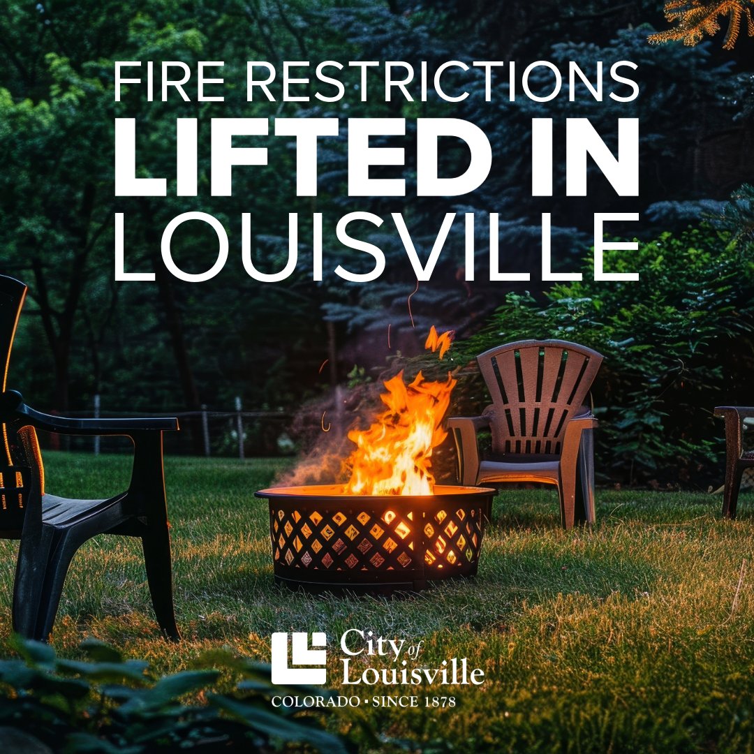 Fire restrictions have been lifted in Louisville, but it's vital that residents and businesses continue to be mindful of ongoing risk and vigilant about minimizing fire danger. Learn more: ow.ly/ZGjW50TfveC