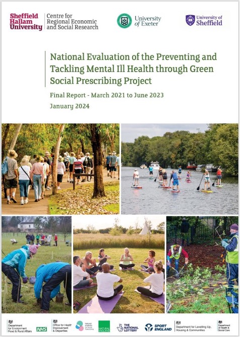 NEW REPORT: "Preventing and Tackling Mental Ill Health through Green Social Prescribing Project", a two year £5.77 million cross-governmental initiative across seven test and learn pilot sites in England for @Defra @DHSC <a href="/NaturalEngland/">Natural England</a>  <a href="/NASP/">Babalwa Kaleni</a> and others.

randd.defra.gov.uk/ProjectDetails…
