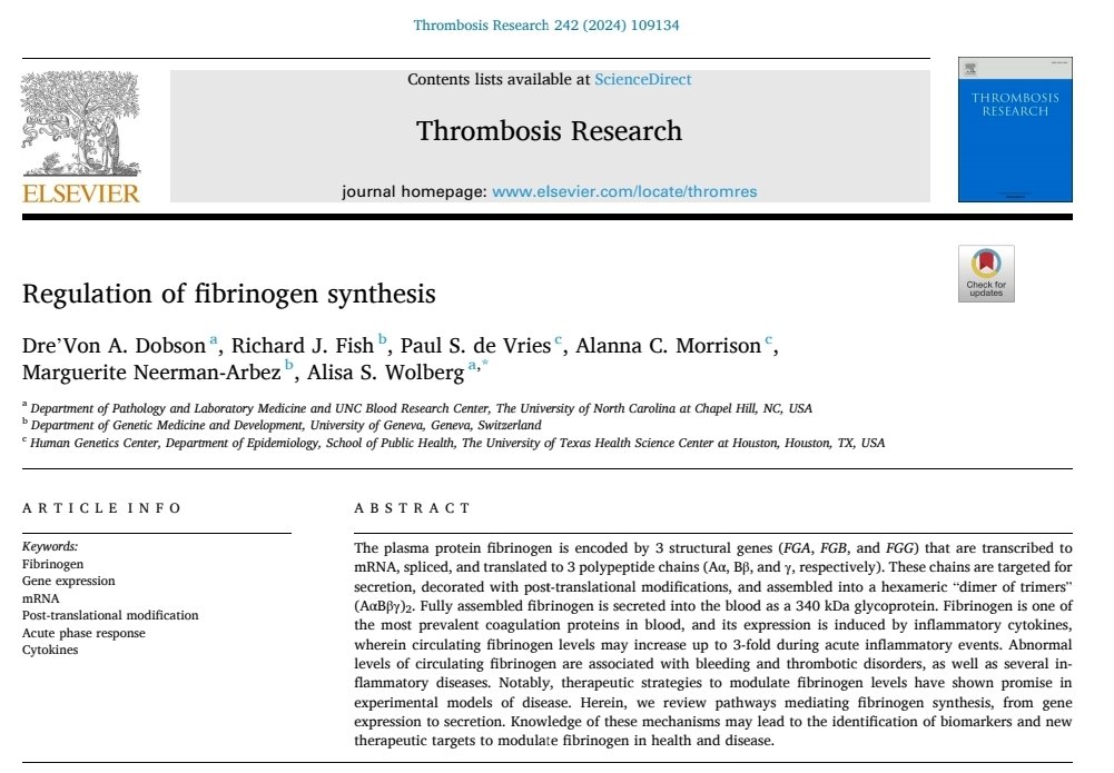 Dre'Von Dobson, PhD (@bloodbiology) on Twitter photo I'm happy to share that our review on the regulation of fibrinogen synthesis (sciencedirect.com/science/articl…) has been published in Thrombosis Research!Huge thanks and congratulations to my PhD mentor <a href="/aswolberg/">Alisa Wolberg</a> and to our wonderful co-authors I'm happy to share that our review on the regulation of fibrinogen synthesis (sciencedirect.com/science/articl…) has been published in Thrombosis Research!Huge thanks and congratulations to my PhD mentor <a href="/aswolberg/">Alisa Wolberg</a> and to our wonderful co-authors