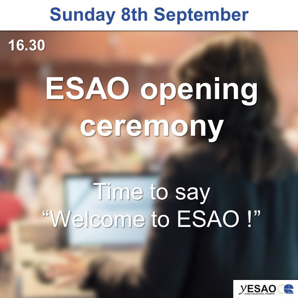 Are you ready for youngESAO24?

Here is the 2nd part programme for the second day on Sunday 8th September. Keynotes, lunch, workshops, ESAO open ceremony...

We can't wait any longer! See you un Aachen!
