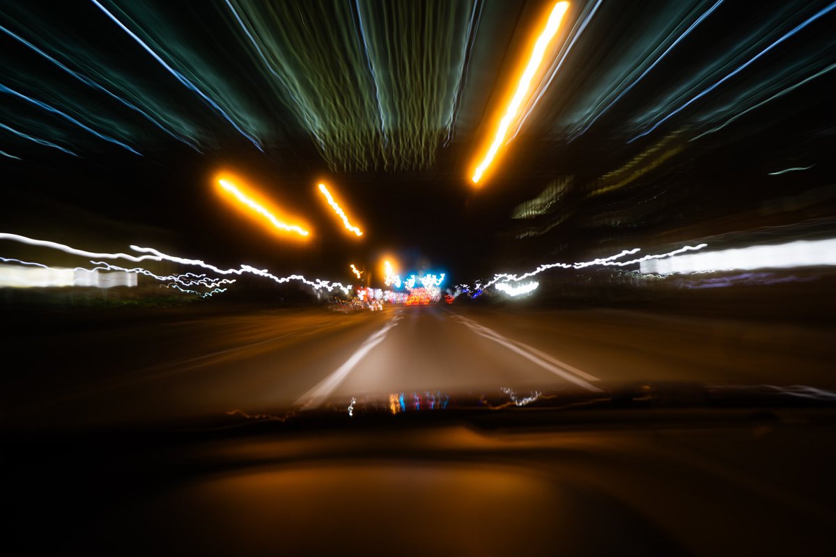 Light trails while driving will never get old.