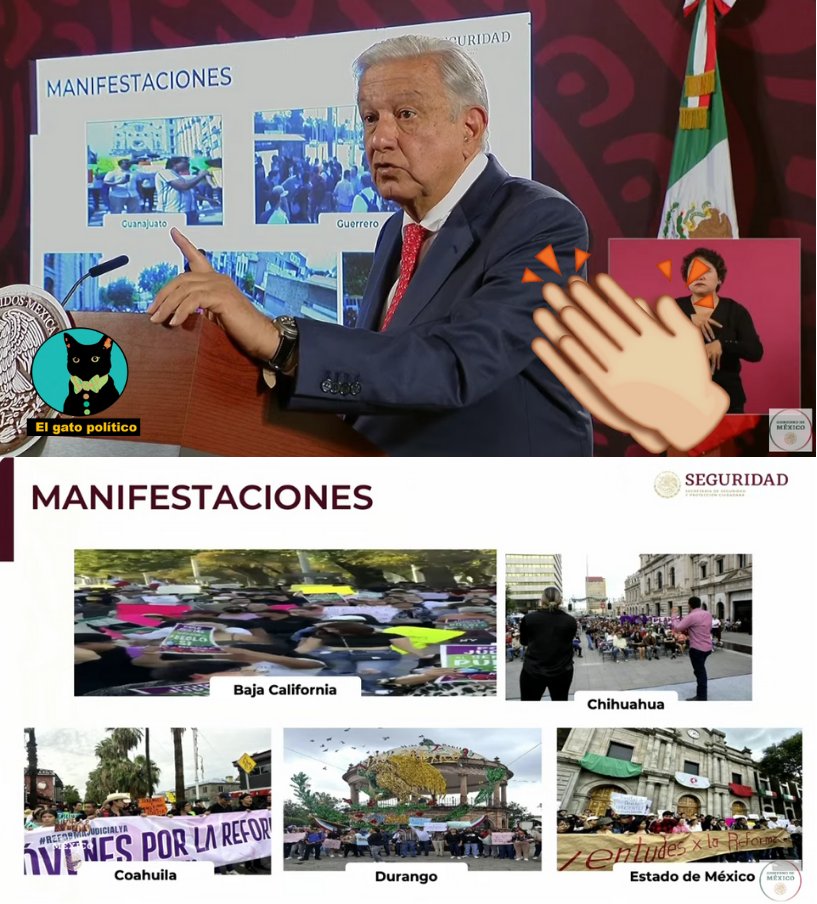 🔴🔴¡Esto no lo pasarán Televisa ni Tv Azteca!
AMLO muestra fotos y video de movilizaciones alrededor del país de jóvenes universitarios que marchan a favor de la Reforma al Poder Judicial. Algo que está siendo completamente silenciado por los medios:

"Hubieron marchas