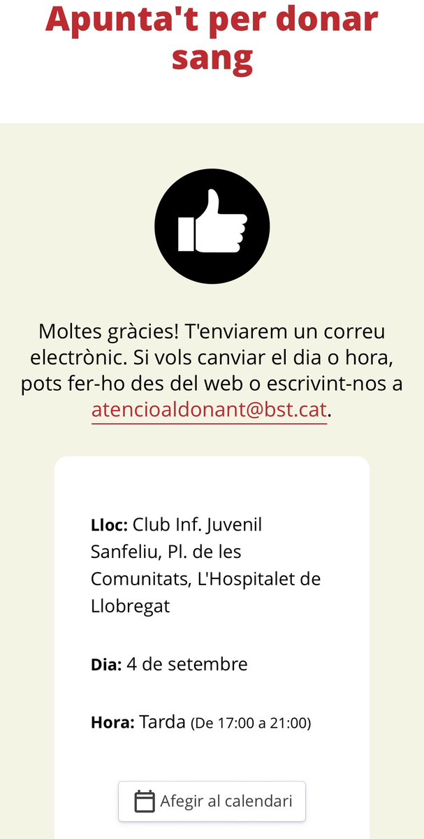 Coses per fer aquesta tarda
Donem sang ❤️ <a href="/donarsang/">Banc de Sang</a>  al barri