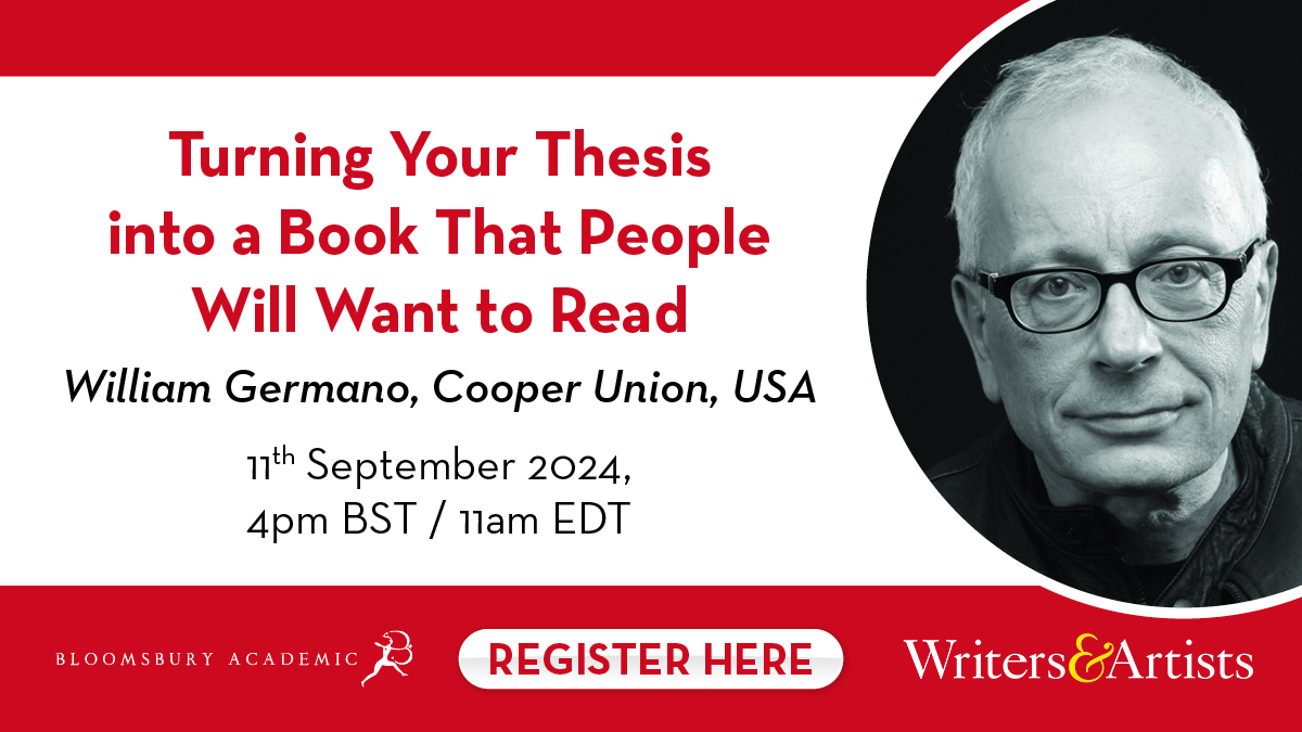 Don't forget our event on the 11th Sept exploring how to make your thesis into an engaging book project, details below