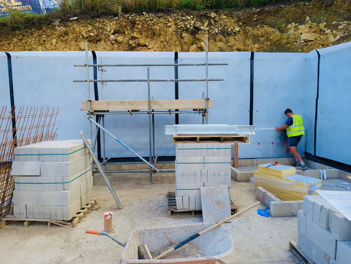 Waterproofing to retaining walls in this fabulous Cotswold development with IMRE, designed by <a href="/tyackarchitects/">Tyack Architects Ltd</a>. First phase - Type A &amp; C waterproofing installed 
#waterproofing #retainingwall #lowergroundfloor #gloucestershire #cotswolds