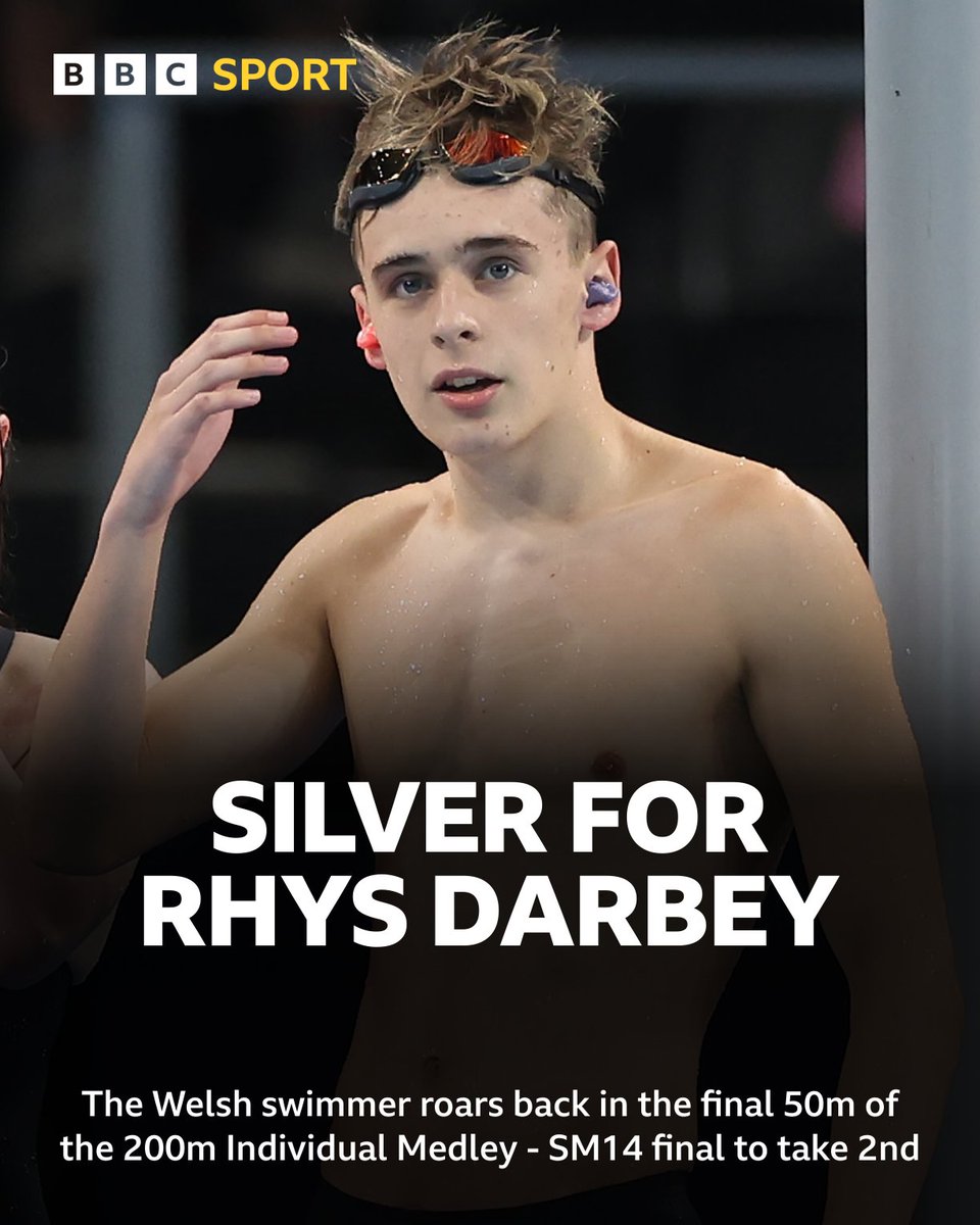 An amazing swim for the Welsh teenager who takes his 2nd medal of the Paralympics! 🏊 🥈

#Paralympics #Paris2024