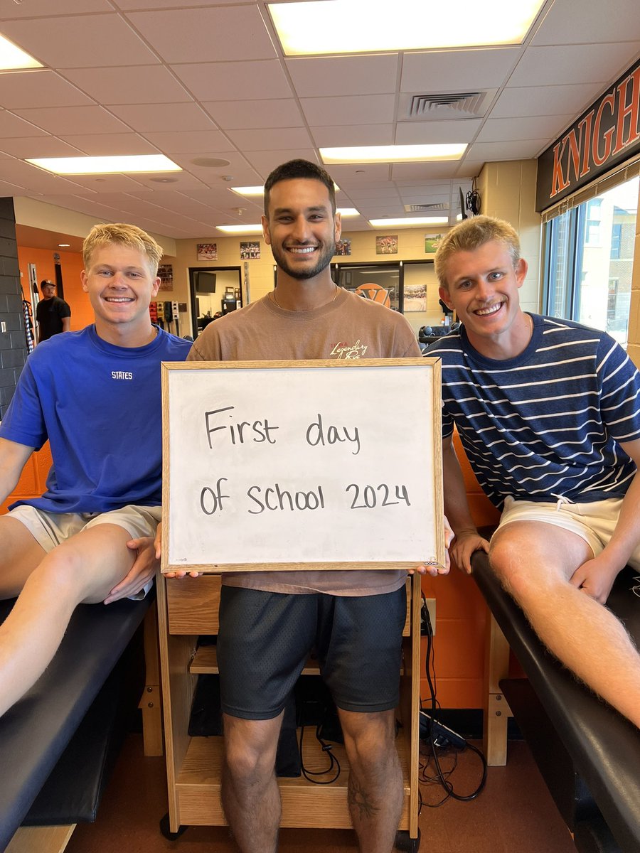 WBurgSportsMed's tweet photo. Happy first day of school Knights! https://t.co/jpe825hIbr
