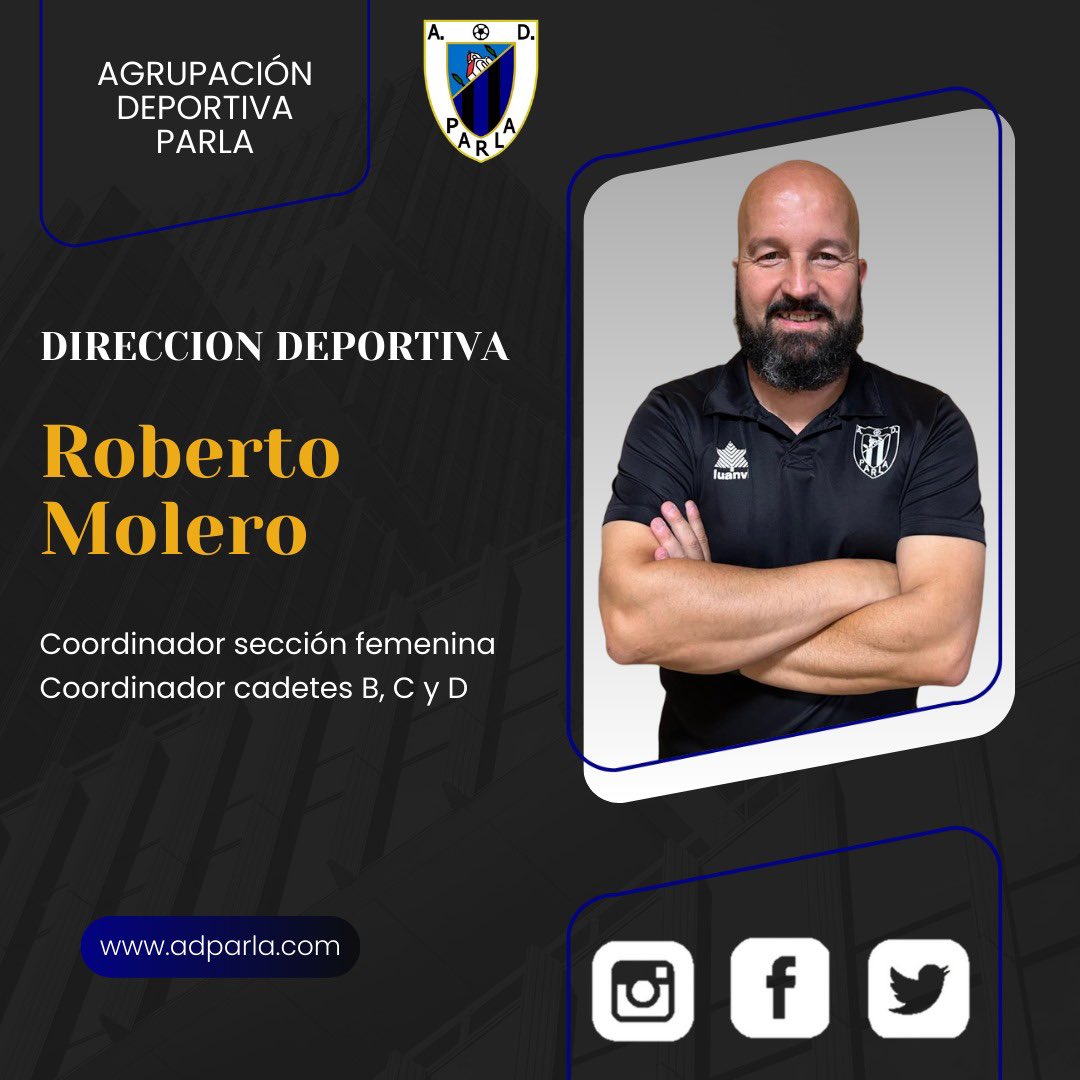 adparla's tweet photo. ✅ 𝐎𝐅𝐈𝐂𝐈𝐀𝐋 |Roberto Molero
Coordinador de la sección femenina
Coordinador de los cadetes B, C y D
#MeQuedoContigo https://t.co/VPDK3L44c5