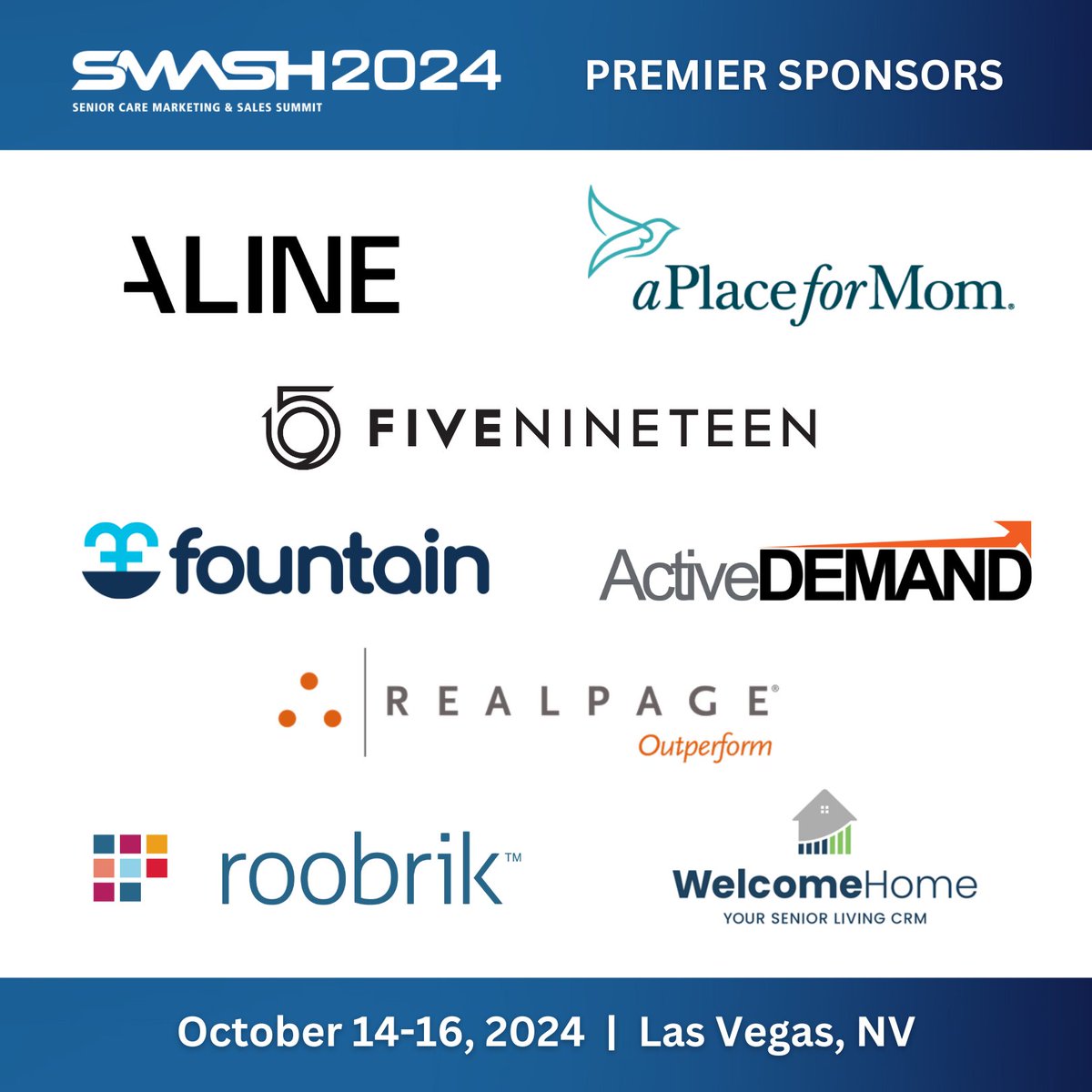 We’re sending a special thanks to our Premier sponsors this year. Your steadfast support is truly appreciated!
#SeniorLiving #SMASH #Conference