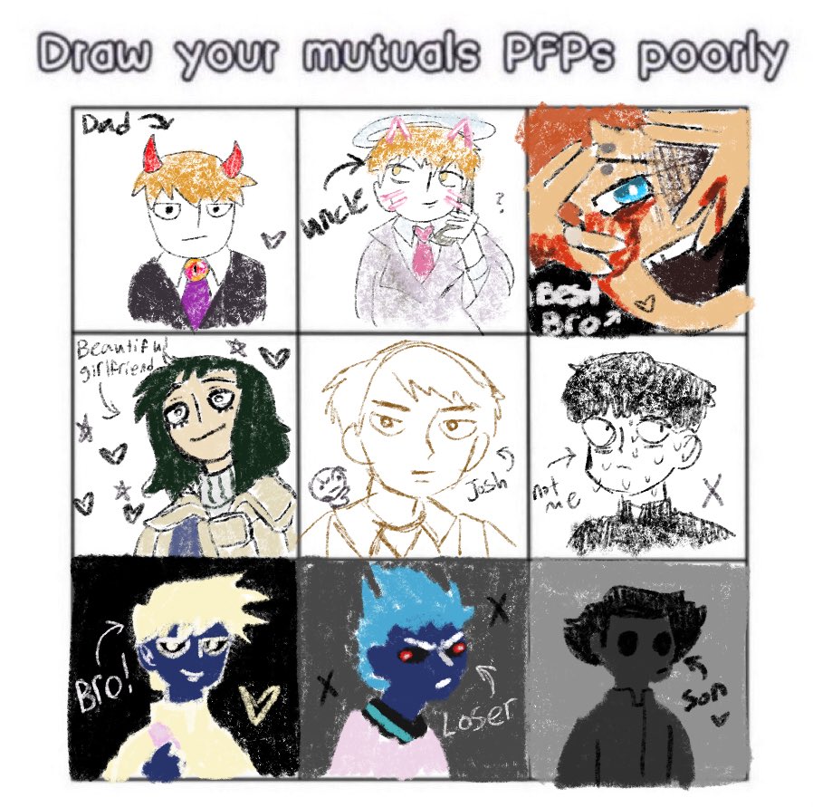 EvilShigeo's tweet image. Drew some people 
@/hateatakareigen 
@/KindTakareigen 
@/SHOSUZUKI690000
@/KurataHotline
@/origohoshida 
@/EviLritsu 
@/EVILSHOU
@/IAmCoreMob