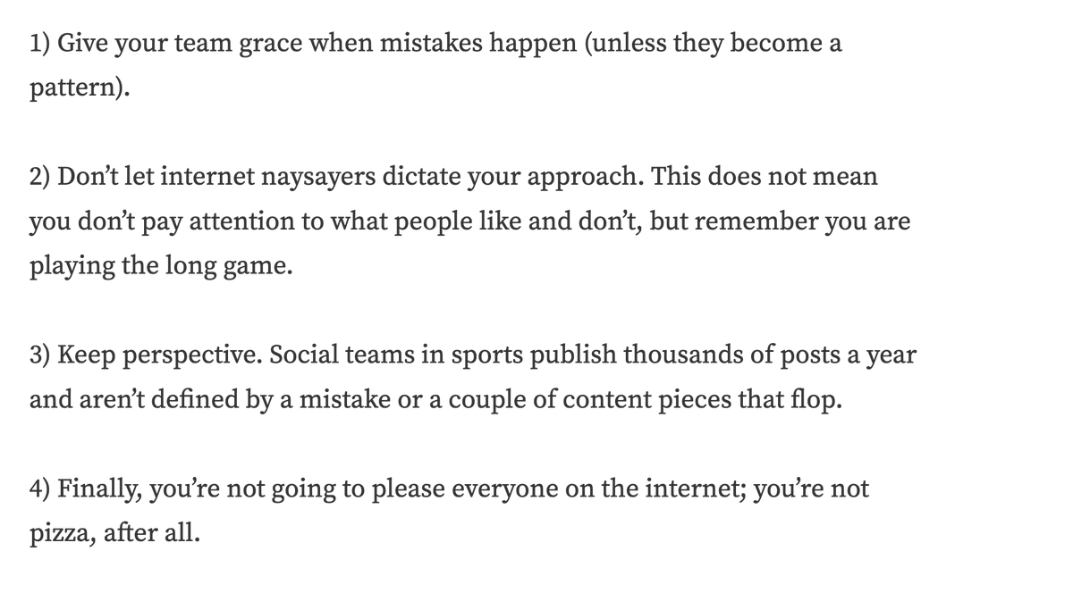 WarJessEagle's tweet photo. I've been reflecting on my time at SHR &amp; the work we've been able to do. There have been a lot of learnings &amp; also a lot of wins.

I thought I'd share my lessons on building a strong social &amp; content team. One that does great work &amp; has fun doing it. https://t.co/UcQI9eLYtW https://t.co/Eo3MZDOQv6