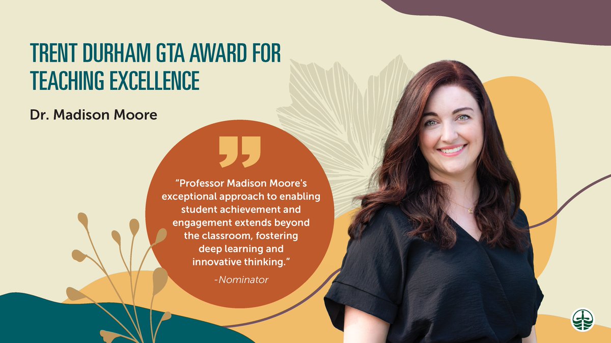 Trent Centre for Teaching & Learning (@trentuteaching) on Twitter photo Congratulations Dr. Madison Moore, recipient of the 2023-2024 Trent Durham GTA Award for Teaching Excellence!🎉 trentu.ca/teaching/award… <a href="/TrentUniversity/">Trent University</a> <a href="/TrentUDurham/">Trent University Durham GTA</a> <a href="/TrentUResearch/">Trent University Research & Innovation</a> <a href="/madisonwmoore/">Madison Moore</a> Congratulations Dr. Madison Moore, recipient of the 2023-2024 Trent Durham GTA Award for Teaching Excellence!🎉 trentu.ca/teaching/award… <a href="/TrentUniversity/">Trent University</a> <a href="/TrentUDurham/">Trent University Durham GTA</a> <a href="/TrentUResearch/">Trent University Research & Innovation</a> <a href="/madisonwmoore/">Madison Moore</a>