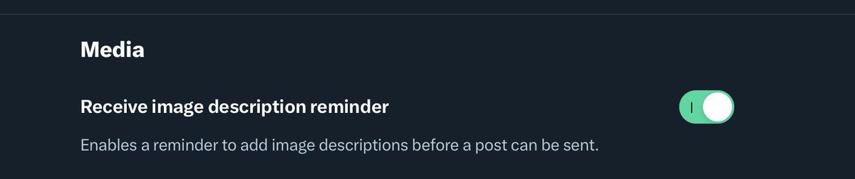 Dis_PPL_Protest's tweet image. Alt text reminder can be switch on in X 
If you want a reminder follow these steps

Settings 
Accessibility display and languages
Accessibility
Media

#AltTextReminder