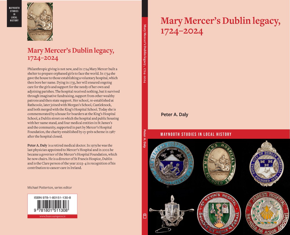One of the hospital's most prominent consultants and researchers, Prof. Peter Daly, has written a book on Mary Mercer's Dublin Legacy, traversing three centuries of philanthropic giving in her name.  

It is available to pre-order now 👉fourcourtspress.ie/books/2024/mar…
