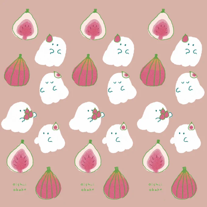 9月の壁紙です。 いちじくをどうぞ #おいしいおばけの壁紙 #フリー壁紙