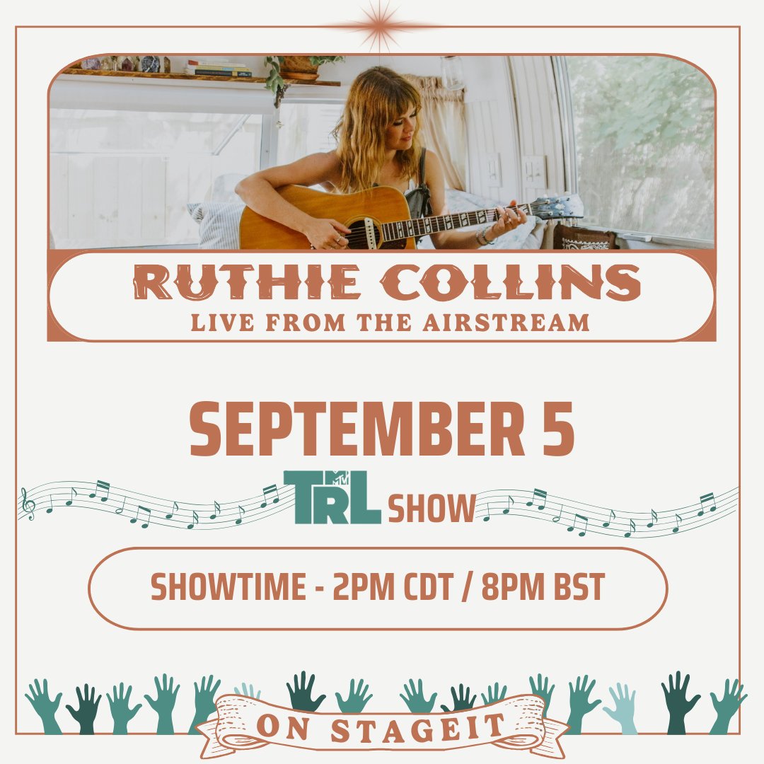 Hello, my darlings!🥰 Join me TOMORROW live on <a href="/stageit/">StageIt</a>! I will be playing all of your amazing song requests. Let's have some fun together!💖 I hope to see you all there! Tickets are "pay what you can" at my link! stageit.com/ruthiecollins