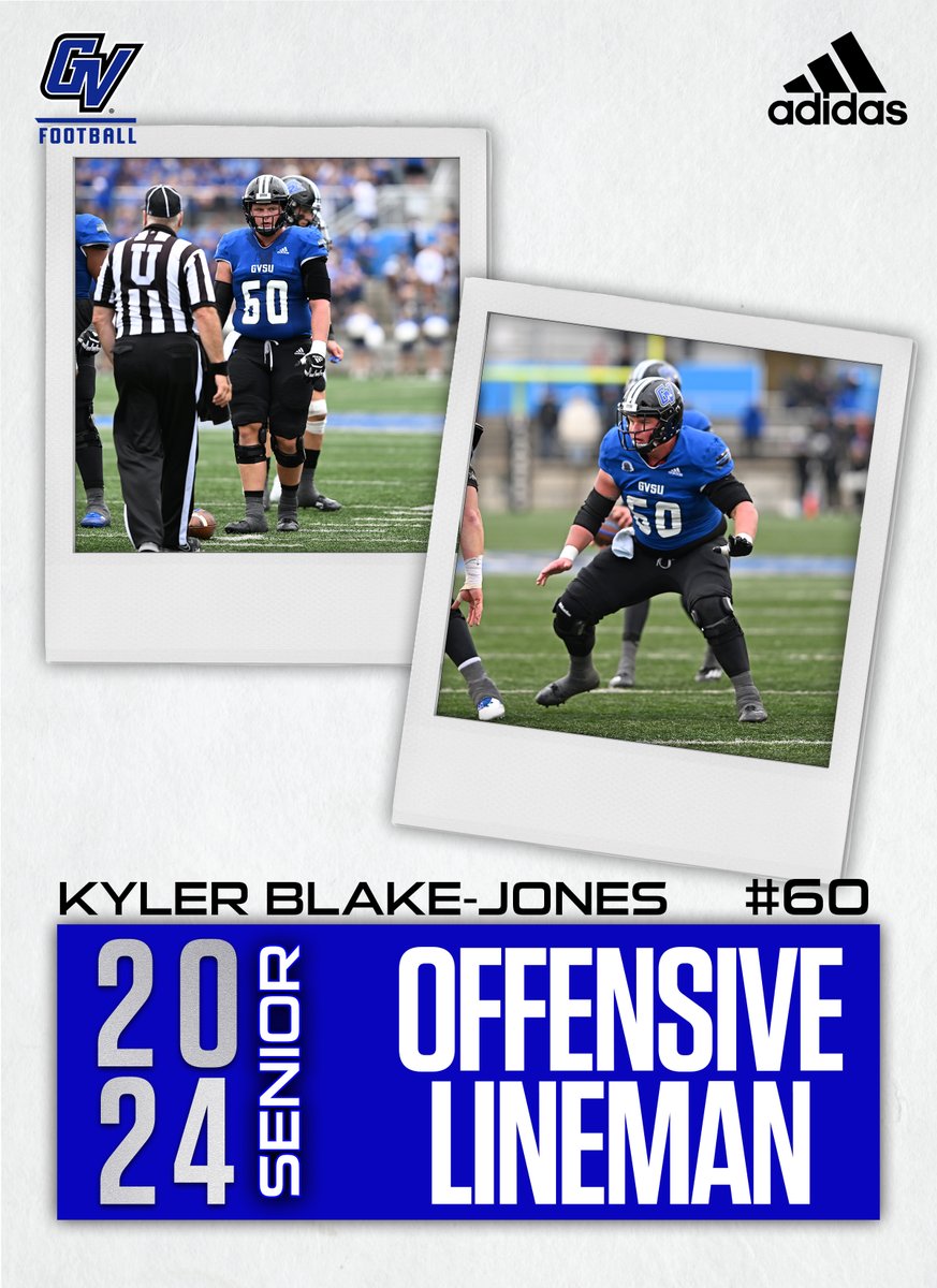 gvsufootball's tweet image. The anchor of the GVSU offensive line. He is an All-GLIAC grinder who bleeds Laker Blue. He is in his third season as a starter on the offensive line and is a key piece in a prolific GVSU offense. #AnchorUp