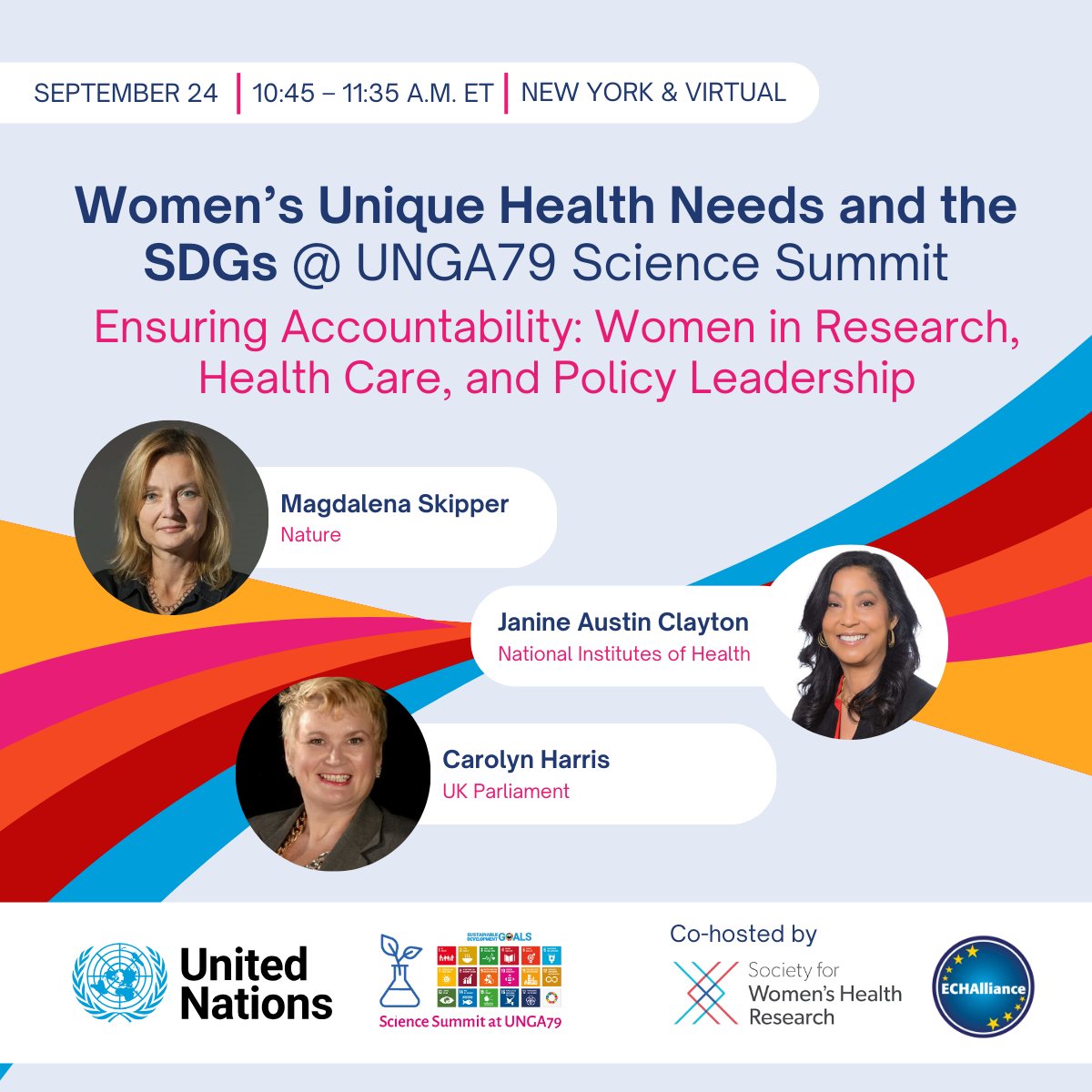 ECHAlliance: The Global Health Connector (@echalliance) on Twitter photo Excited for "Ensuring Accountability: Women in Research, Health Care, and Policy Leadership" at <a href="/ScienceUnga/">Science Summit 2025</a> !
Moderated by <a href="/Magda_Skipper/">Magdalena Skipper</a> , with Dr. <a href="/JanineClaytonMD/">Janine Clayton, MD</a> and MP <a href="/carolynharris24/">Carolyn Harris</a>
Join us on 24th Sept at 10:45 ET, in NY or online.
🔗 Register: bit.ly/ECHAlliance-UN… Excited for "Ensuring Accountability: Women in Research, Health Care, and Policy Leadership" at <a href="/ScienceUnga/">Science Summit 2025</a> !
Moderated by <a href="/Magda_Skipper/">Magdalena Skipper</a> , with Dr. <a href="/JanineClaytonMD/">Janine Clayton, MD</a> and MP <a href="/carolynharris24/">Carolyn Harris</a>
Join us on 24th Sept at 10:45 ET, in NY or online.
🔗 Register: bit.ly/ECHAlliance-UN…