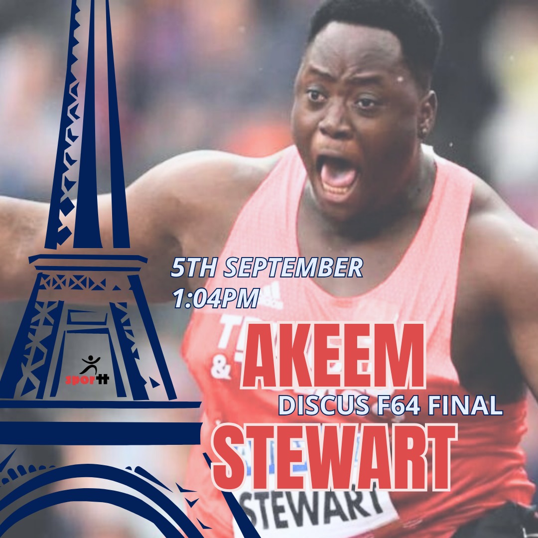 sporttco's tweet image. 🇹🇹 Let’s Rally Behind Akeem Stewart at the 2024 Paralympic Games! 🇹🇹

Tomorrow, our very own Akeem Stewart takes the stage in the Men’s Discus F64 Final at 1:04 PM (TT time) in the heart of Paris, France! 🥏