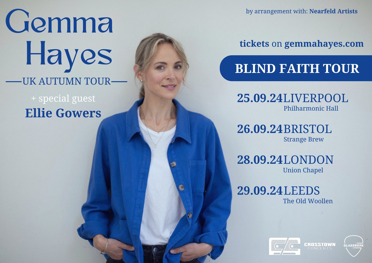 Heya! Delighted to announce Ellie Gowers as my special guest on the UK dates this September. I’m a big fan of this lady!