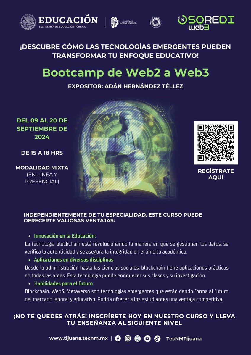 🚀 ¡Orgullosos de impulsar la innovación en la educación! Próximamente, estaremos capacitando a los docentes del Instituto Tecnológico Campus Tijuana en tecnologías disruptivas. #Tecnologia #TecNM_Tijuana
tijuana.tecnm.mx/bootcamp-de-we…